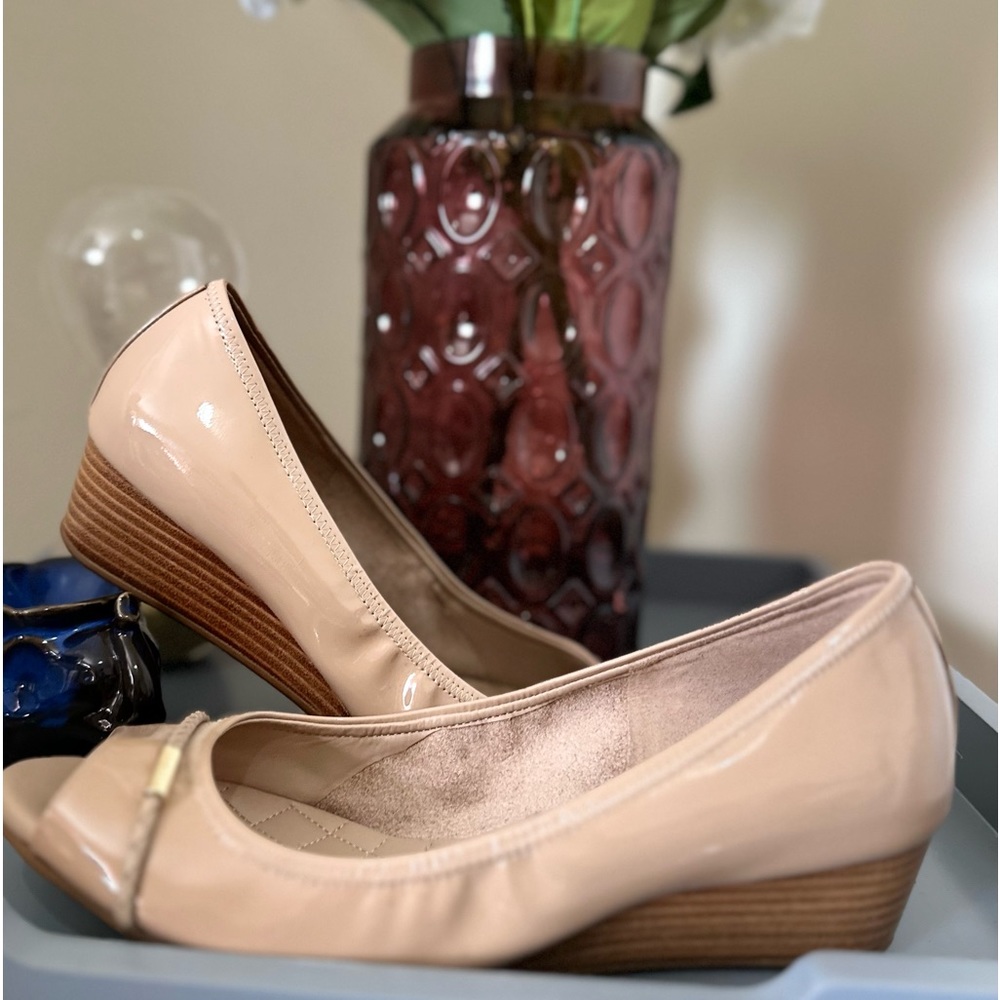 Cole Haan Patent Leather Peep Toe Shoe